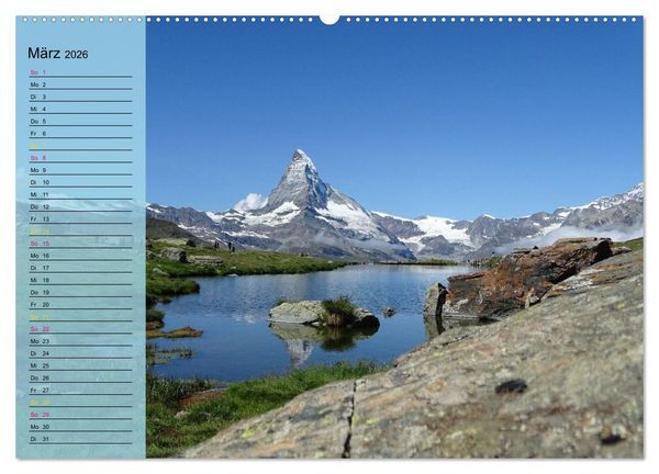 Produktbild: SeenSucht Entdecke Seen in der Schweiz Planer (hochwertiger Premium Wandkalender 2026 DIN A2 quer), Kunstdruck in Hochglanz