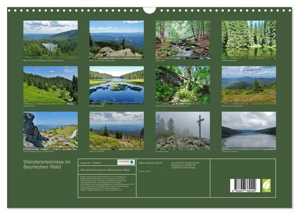 Produktbild: Wandererlebnisse im Bayrischen Wald (Wandkalender 2026 DIN A3 quer), CALVENDO Monatskalender