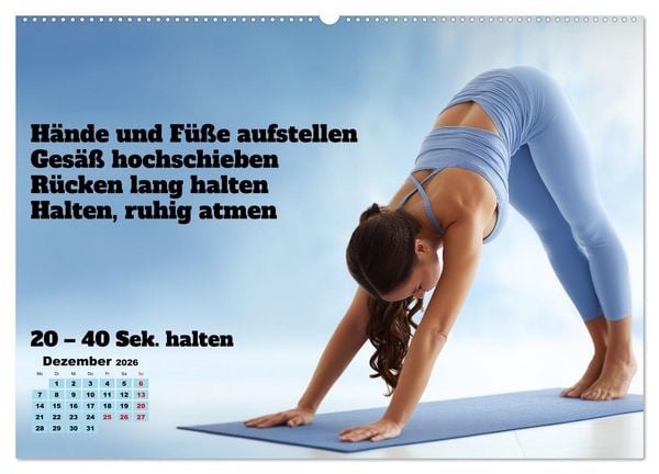 Produktbild: Yoga Kalender - &Uuml;bungen und Meditation f&uuml;r jeden Monat (Wandkalender 2026 DIN A2 quer), CALVENDO Monatskalender