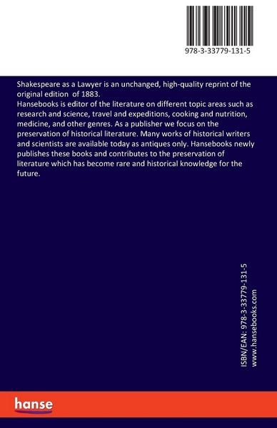 Produktbild: Shakespeare as a Lawyer