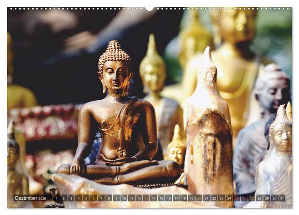 Produktbild: Buddhas tief im Fels (Wandkalender 2026 DIN A2 quer), CALVENDO Monatskalender