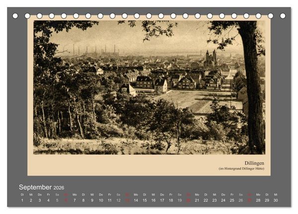Produktbild: Saarland - vunn domols (frieher), Industrieanlagen (Tischkalender 2026 DIN A5 quer), CALVENDO Monatskalender