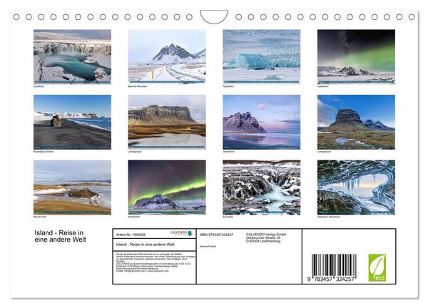 Produktbild: Island - Reise in eine andere Welt (Wandkalender 2026 DIN A4 quer), CALVENDO Monatskalender