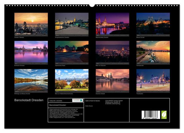 Produktbild: Barockstadt Dresden (hochwertiger Premium Wandkalender 2026 DIN A2 quer), Kunstdruck in Hochglanz