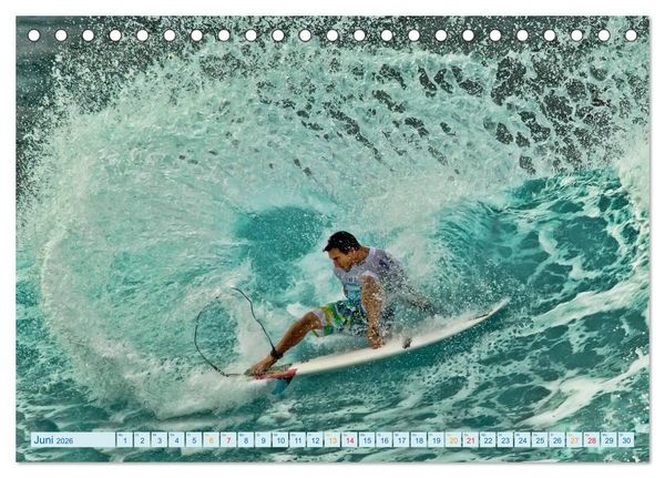 Produktbild: Surfen - Wasser, Wind und coole Typen (Tischkalender 2026 DIN A5 quer), CALVENDO Monatskalender