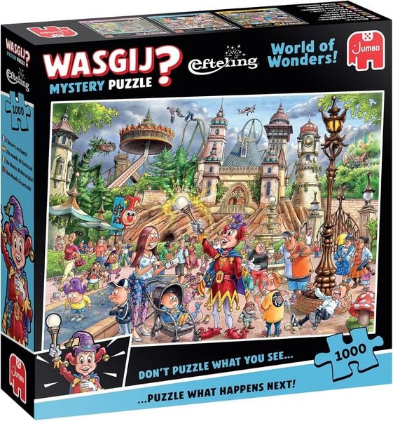Jumbo 1110100703 - Wasgij Mystery Efteling: World of Wonders! Welt voller Wunder, Comic-Puzzle, 1000 Teile