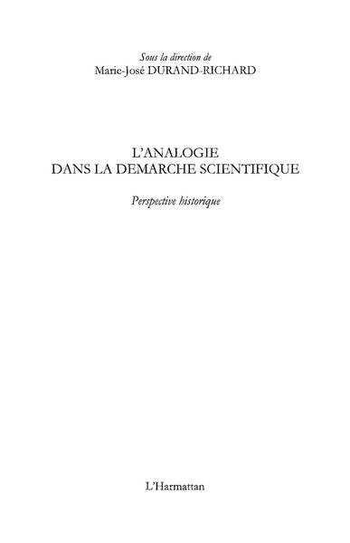 Produktbild: L'analogie dans la demarche scientifique