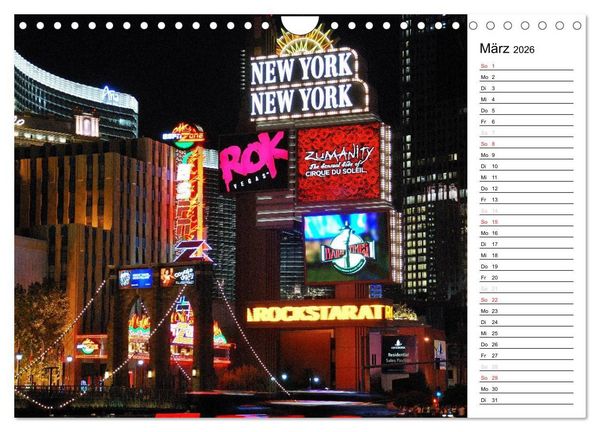 Produktbild: LAS VEGAS - by night (Wandkalender 2026 DIN A4 quer), CALVENDO Monatskalender