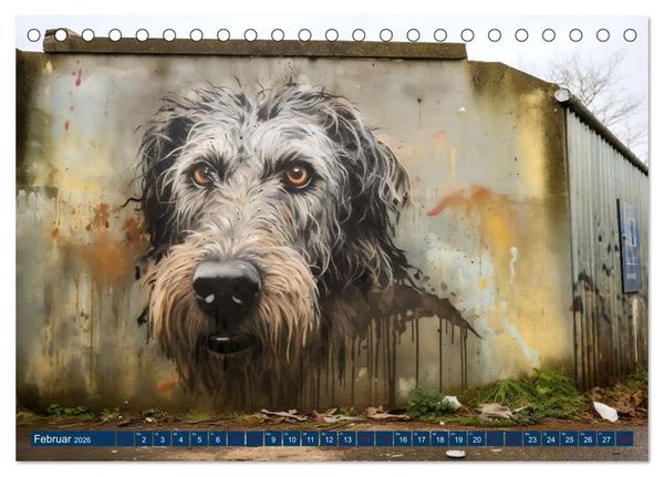 Produktbild: Graffiti Hunde (Tischkalender 2026 DIN A5 quer), CALVENDO Monatskalender