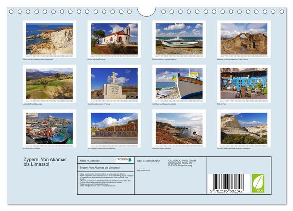 Produktbild: Zypern. Von Akamas bis Limassol (Wandkalender 2026 DIN A4 quer), CALVENDO Monatskalender