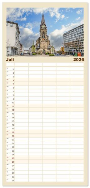 Produktbild: Familienplaner 2026 - Aachen Impressionen mit 5 Spalten (Wandkalender, 21 x 45 cm) CALVENDO