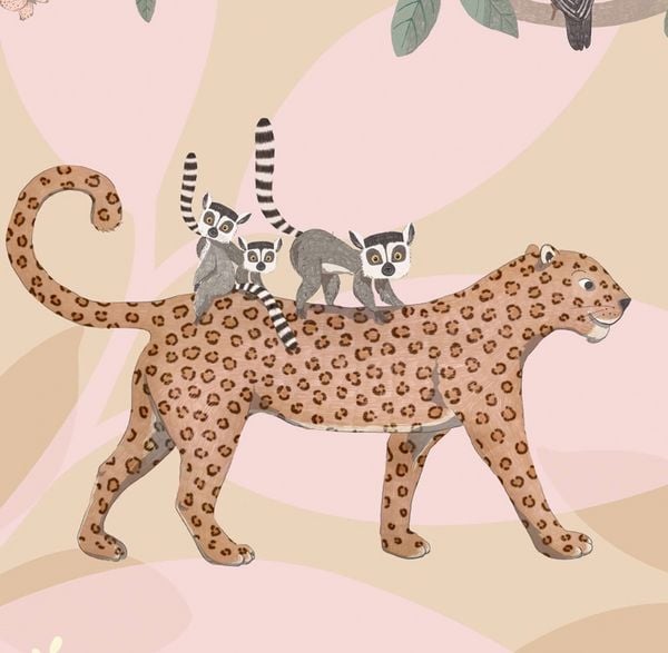 Produktbild: Scriptum Schreibtischunterlage f&uuml;r Kinder Jungle Tiere rosa - 60 x 40 cm - aus premium Vinyl