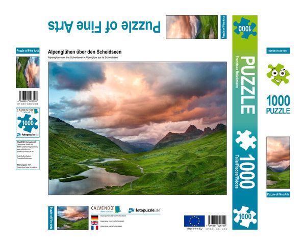 Produktbild: CALVENDO Puzzle Alpengl&uuml;hen &uuml;ber den Scheidseen | 1000 Teile Lege-Gr&ouml;&szlig;e 64x48cm Foto-Puzzle f&uuml;r gl&uuml;ckliche Stunden
