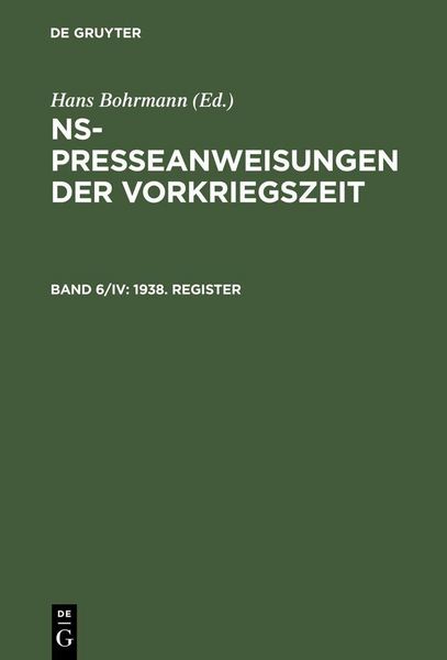 Produktbild: 1938. Register