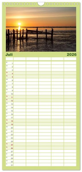 Produktbild: Familienplaner 2026 - Amrum - Eine farbenfrohe Insellandschaft mit 5 Spalten (Wandkalender, 21 x 45 cm) CALVENDO