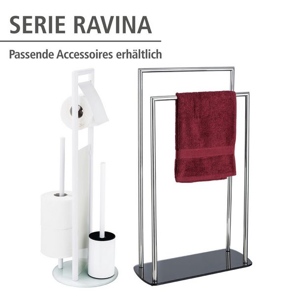 Produktbild: Stand WC-Garnitur Mod. Ravina Wei&szlig;, 3-in-1 Funktion mit Ersatzrollenhalter