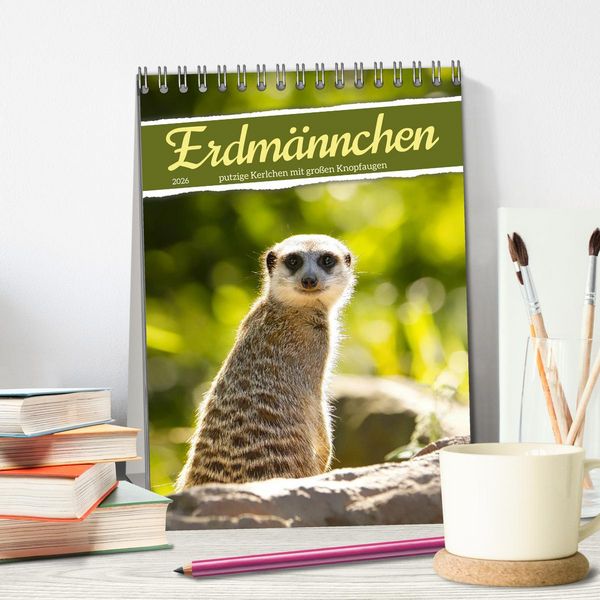 Produktbild: Erdm&auml;nnchen, putzige Kerlchen mit gro&szlig;en Knopfaugen (Tischkalender 2026 DIN A5 hoch), CALVENDO Monatskalender
