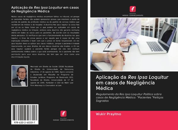 Produktbild: Aplica&ccedil;&atilde;o da Res Ipsa Loquitur em casos de Neglig&ecirc;ncia M&eacute;dica