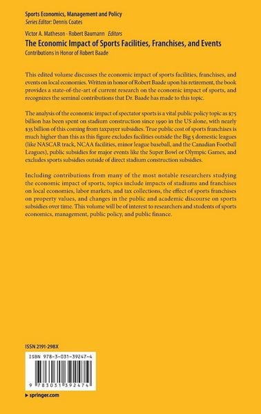 Produktbild: The Economic Impact of Sports Facilities, Franchises, and Events