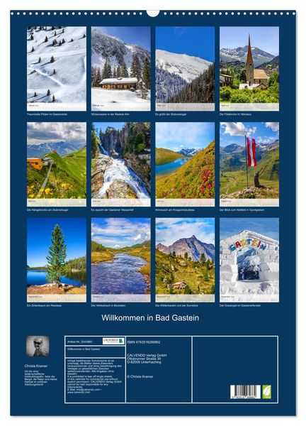 Produktbild: Willkommen in Bad Gastein (Wandkalender 2026 DIN A2 hoch), CALVENDO Monatskalender