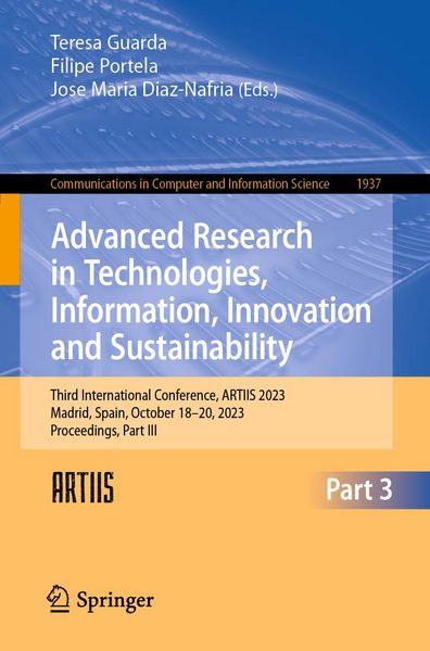 Produktbild: Advanced Research in Technologies, Information, Innovation and Sustainability