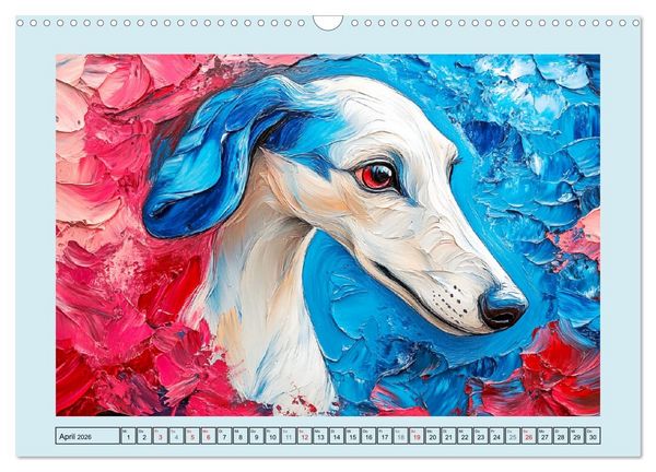 Produktbild: Hunde Paintings. Moderne Portraits in &Ouml;loptik (Wandkalender 2026 DIN A3 quer), CALVENDO Monatskalender