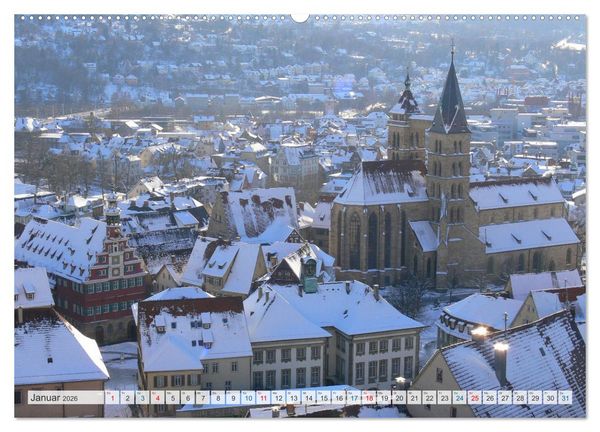 Produktbild: Esslingen zwischen Tag und Nacht (hochwertiger Premium Wandkalender 2026 DIN A2 quer), Kunstdruck in Hochglanz
