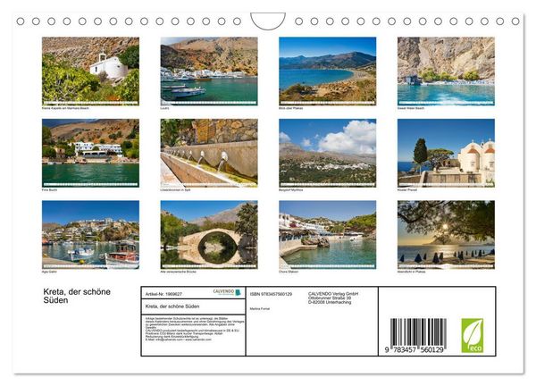 Produktbild: Kreta, der sch&ouml;ne S&uuml;den (Wandkalender 2026 DIN A4 quer), CALVENDO Monatskalender