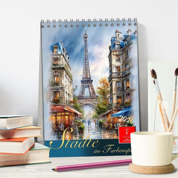 Produktbild: St&auml;dte im Farbenspiel (Tischkalender 2026 DIN A5 hoch), CALVENDO Monatskalender
