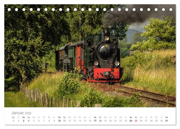 Produktbild: Schmalspurbahn Dampflok Bieberlies (Tischkalender 2026 DIN A5 quer), CALVENDO Monatskalender