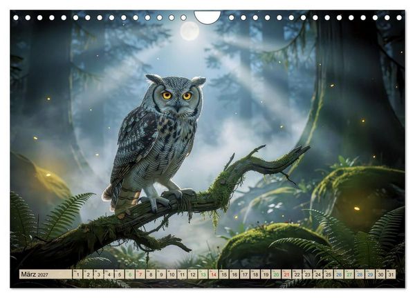 Produktbild: Eulen - furchtlos und elegant (Wandkalender 2027 DIN A4 quer), CALVENDO Monatskalender