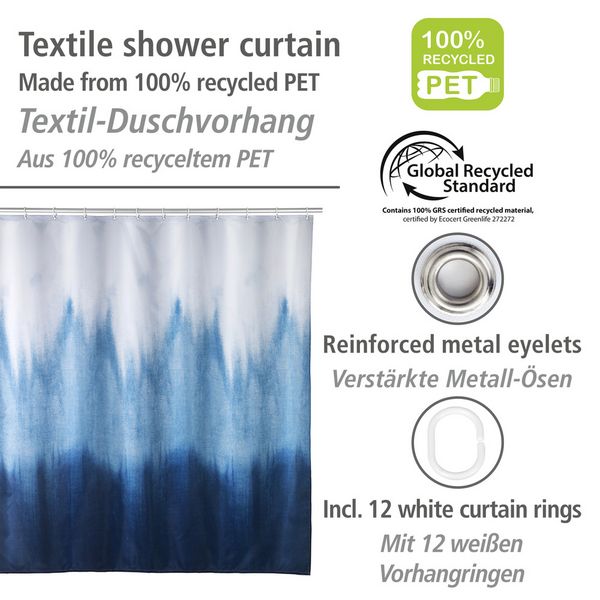 Produktbild: Duschvorhang Mod. Alara, 180 x 200 cm, Textil (100 % recyceltes Polyester)