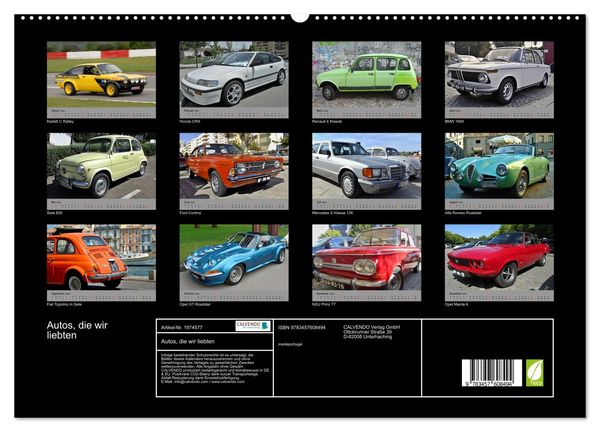 Produktbild: Autos, die wir liebten (Wandkalender 2026 DIN A2 quer), CALVENDO Monatskalender