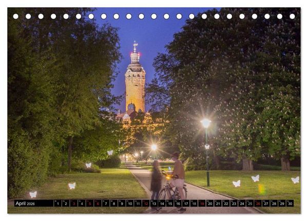 Produktbild: Light Art in Leipzig (Tischkalender 2026 DIN A5 quer), CALVENDO Monatskalender