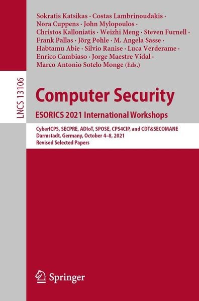 Produktbild: Computer Security. ESORICS 2021 International Workshops