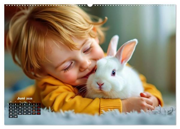 Produktbild: Kuschelige Kaninchen (hochwertiger Premium Wandkalender 2026 DIN A2 quer), Kunstdruck in Hochglanz