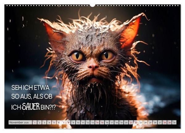 Produktbild: KATZEN-IRONIE Lach mal wieder (hochwertiger Premium Wandkalender 2026 DIN A2 quer), Kunstdruck in Hochglanz