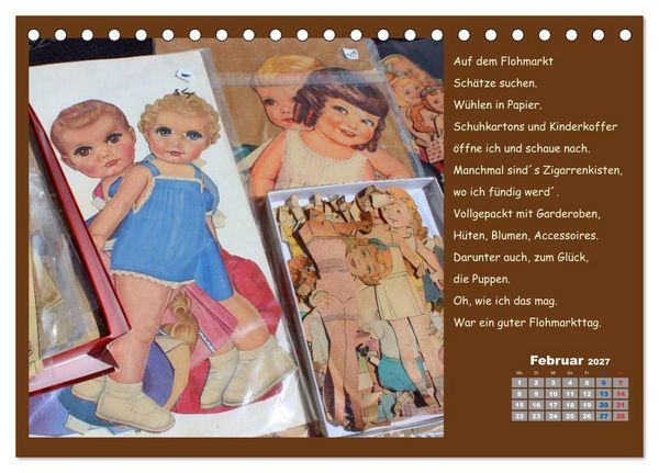 Produktbild: Papierpuppenpoesie (Tischkalender 2027 DIN A5 quer), CALVENDO Monatskalender