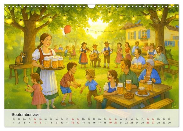 Produktbild: Bayrische Wimmelbilder - Wo Heimat lebendig wird (Wandkalender 2026 DIN A3 quer), CALVENDO Monatskalender
