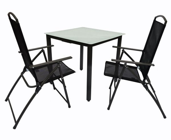 Produktbild: 3-tlg Sitzgruppe Gartenm&ouml;bel Tisch St&uuml;hle Set 80M