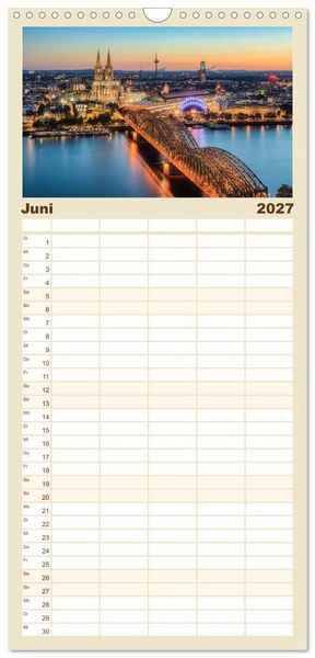 Produktbild: Familienplaner 2027 - Wundersch&ouml;nes K&ouml;ln mit 5 Spalten (Wandkalender, 21 x 45 cm) CALVENDO