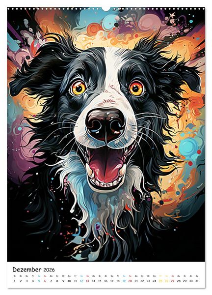 Produktbild: Crazy Dogs Bekannte Hunderassen im Comicstyle (Wandkalender 2026 DIN A2 hoch), CALVENDO Monatskalender