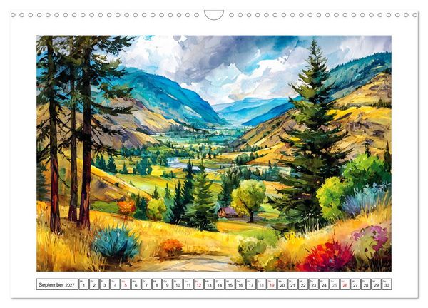 Produktbild: Kanada in Farben. Aquarelle zwischen Skyline und Wildnis (Wandkalender 2027 DIN A3 quer), CALVENDO Monatskalender