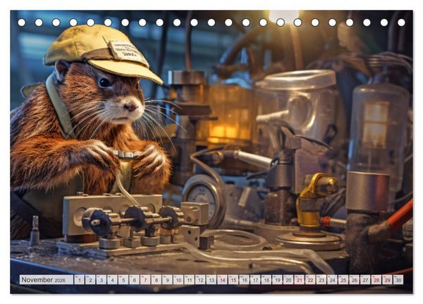 Produktbild: Otter bei der Arbeit (Tischkalender 2026 DIN A5 quer), CALVENDO Monatskalender