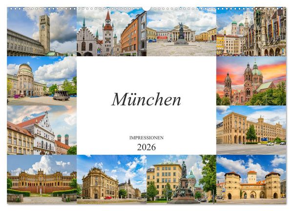 Produktbild: M&uuml;nchen Impressionen (Wandkalender 2026 DIN A2 quer), CALVENDO Monatskalender