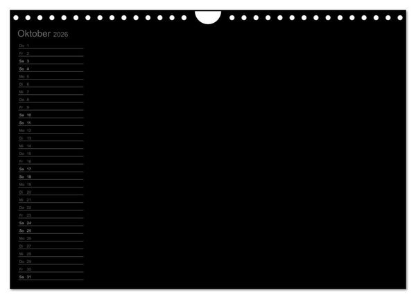 Produktbild: Bastel-Geburtstagskalender schwarz / Geburtstagskalender (Wandkalender 2026 DIN A4 quer), CALVENDO Monatskalender