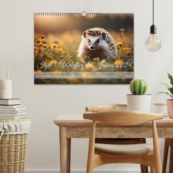 Produktbild: Igel - Wildtier des Jahres 2024 (Wandkalender 2026 DIN A3 quer), CALVENDO Monatskalender
