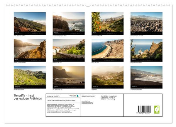 Produktbild: Teneriffa - Insel des ewigen Fr&uuml;hlings (hochwertiger Premium Wandkalender 2026 DIN A2 quer), Kunstdruck in Hochglanz