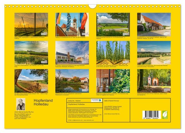 Produktbild: Hopfenland Holledau (Wandkalender 2026 DIN A3 quer), CALVENDO Monatskalender