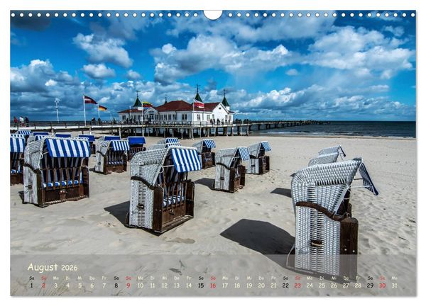 Produktbild: K&uuml;stenimpressionen von den Ostseeinseln R&uuml;gen und Usedom (Wandkalender 2026 DIN A3 quer), CALVENDO Monatskalender